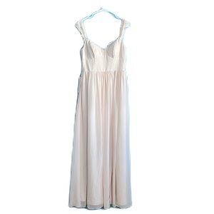 Azazie Cleobella Rose Petal A-Line Sweetheart Lace Chiffon Bridesmaid Dress 8